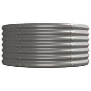 Garden Raised Bed Powder-coated Steel 440x80x36 cm Grey