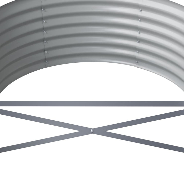 Garden Raised Bed Powder-coated Steel 440x80x36 cm Grey