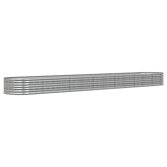 Garden Raised Bed Galvanised Steel 512x80x36 cm Silver