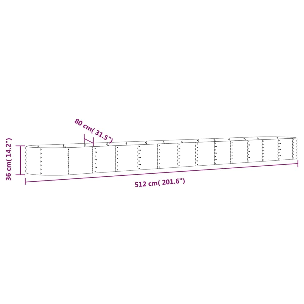 Garden Raised Bed | Silver | Powder-coated steel | Large | Durable