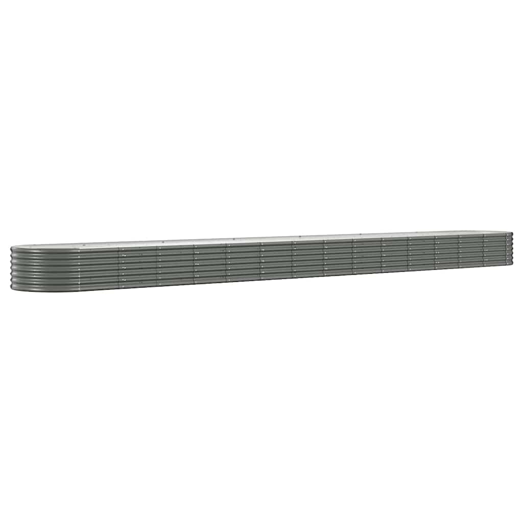 Garden Raised Bed Galvanized Steel 244.1"x31.5"x14.2" Gray