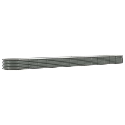 Garden Raised Bed Galvanized Steel 244.1"x31.5"x14.2" Gray