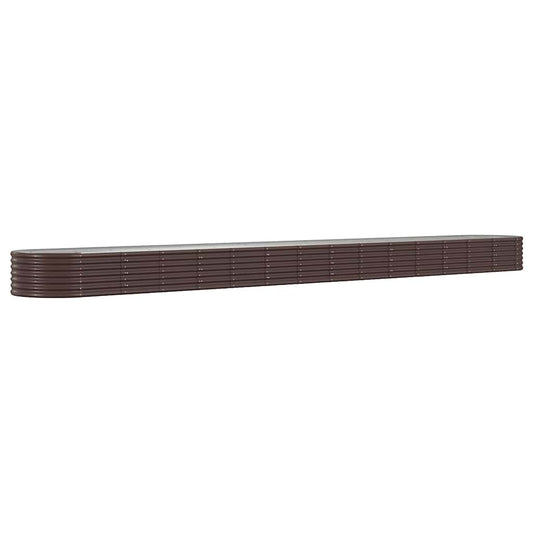 Garden Raised Bed Galvanised Steel 620x80x36 cm Brown
