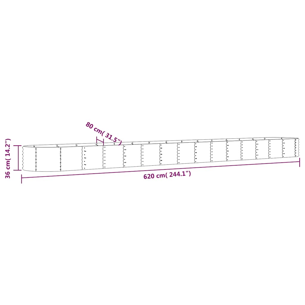 Garden Raised Bed | Anthracite | Powder-coated Steel | Large | Durable