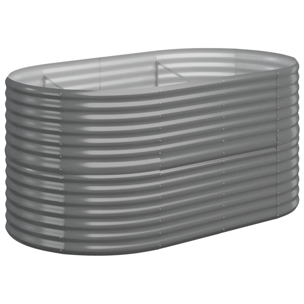 Garden Raised Bed Galvanised Steel 152x80x68 cm Grey
