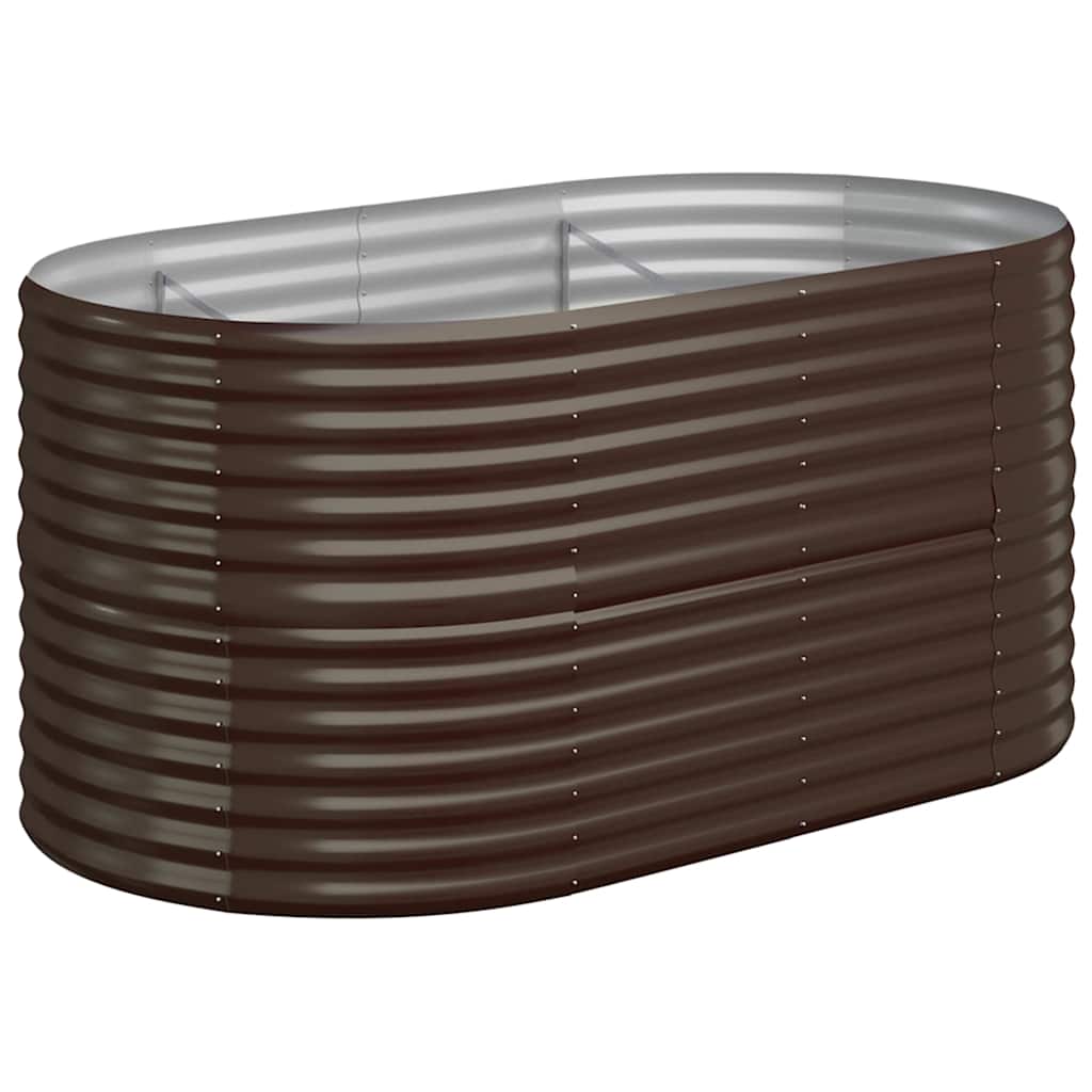 Garden Raised Bed Galvanised Steel 152x80x68 cm Brown