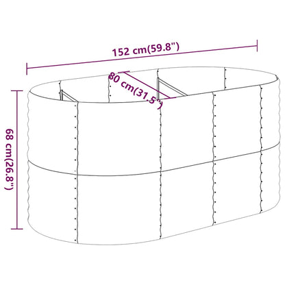 Garden Raised Bed Galvanised Steel 152x80x68 cm Brown