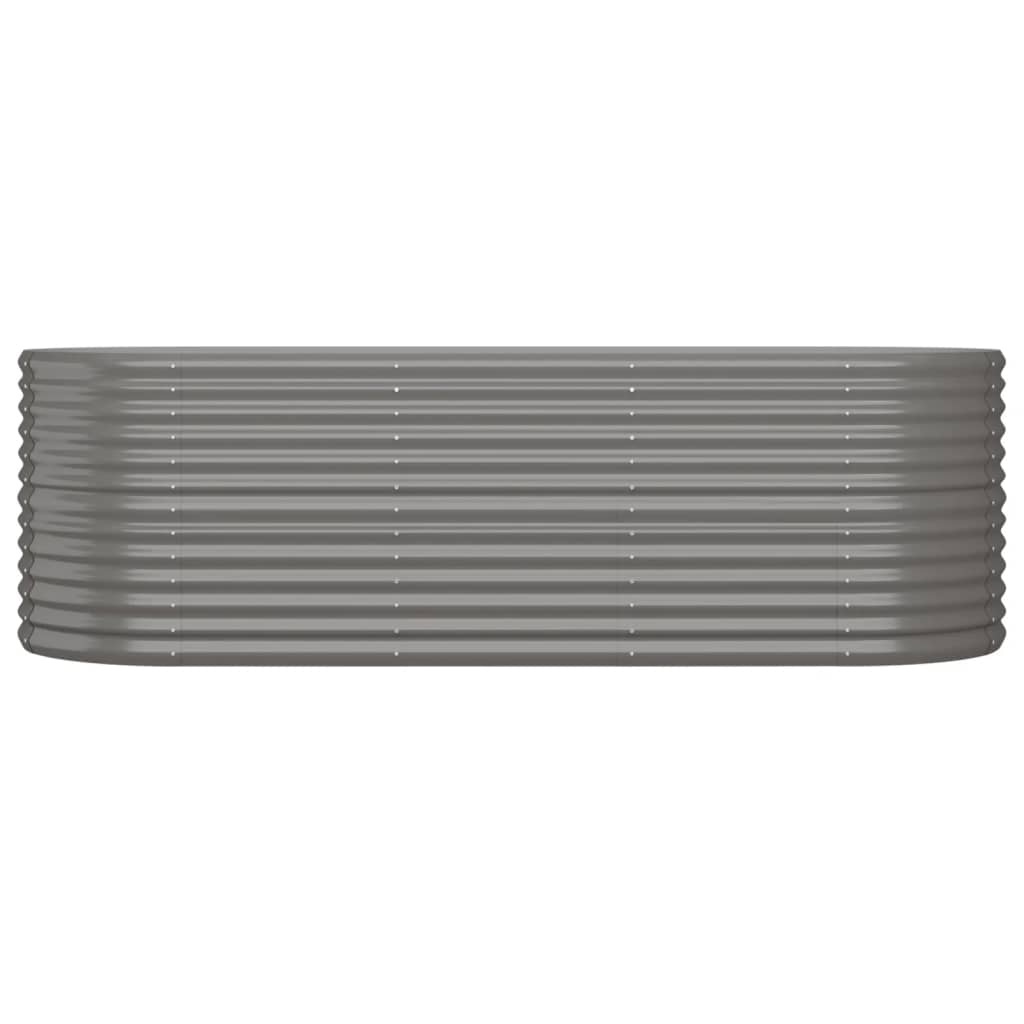 vidaXL Garden Raised Bed Grey Powder-coated steel Large Durable