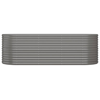 vidaXL Garden Raised Bed Grey Powder-coated steel Large Durable