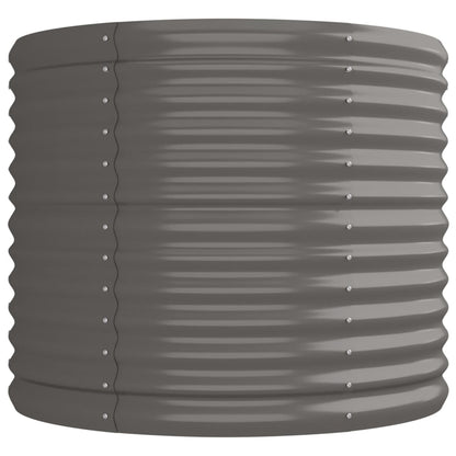 vidaXL Garden Raised Bed Grey Powder-coated steel Large Durable