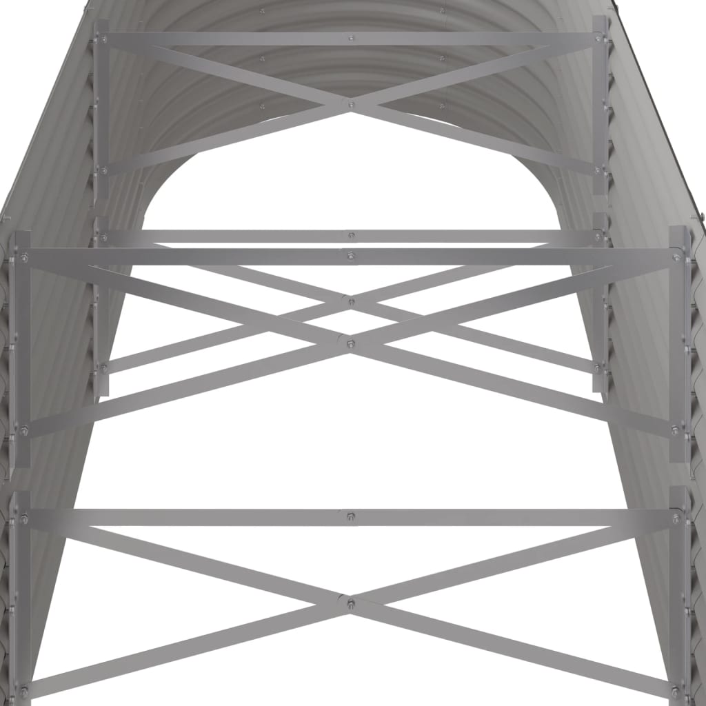 vidaXL Garden Raised Bed Grey Powder-coated steel Large Durable