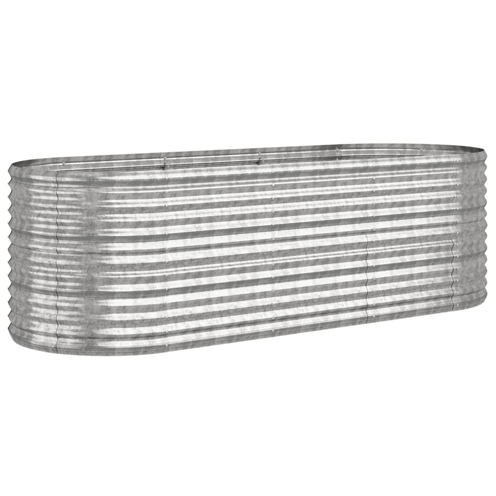 vidaXL Garden Raised Bed Silver Powder-coated steel Medium Durable