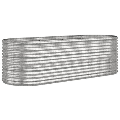 vidaXL Garden Raised Bed Silver Powder-coated steel Medium Durable