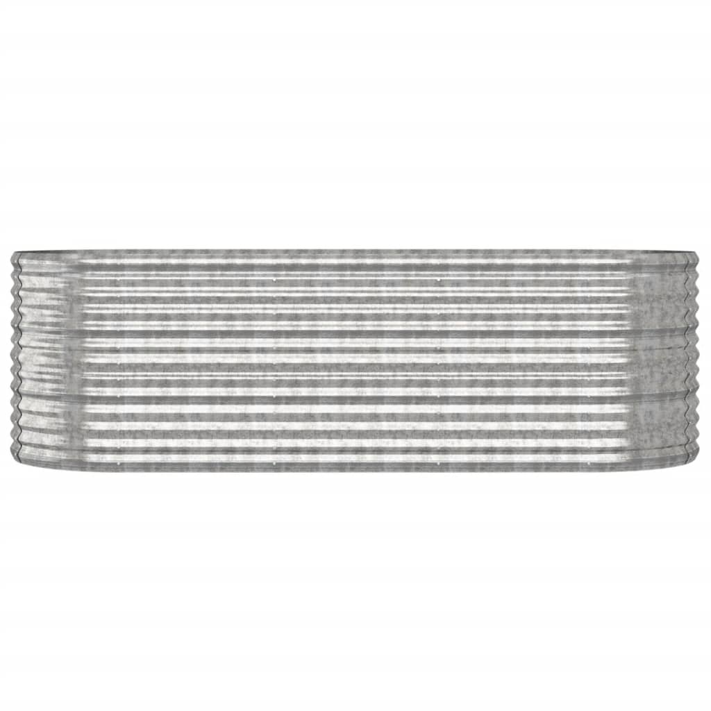 vidaXL Garden Raised Bed Silver Powder-coated steel Medium Durable