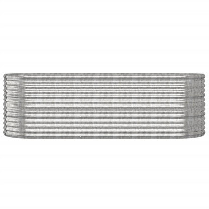 vidaXL Garden Raised Bed Silver Powder-coated steel Medium Durable
