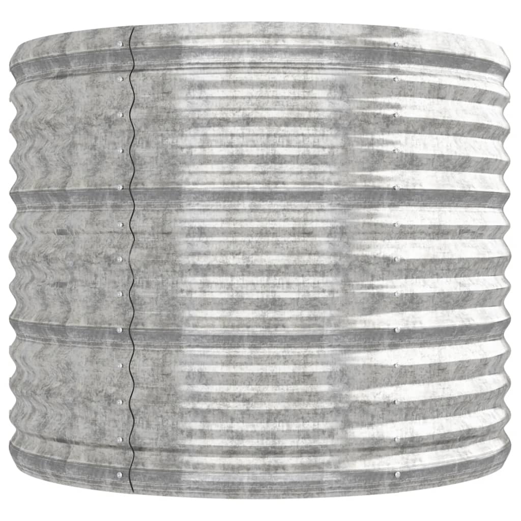 vidaXL Garden Raised Bed Silver Powder-coated steel Medium Durable