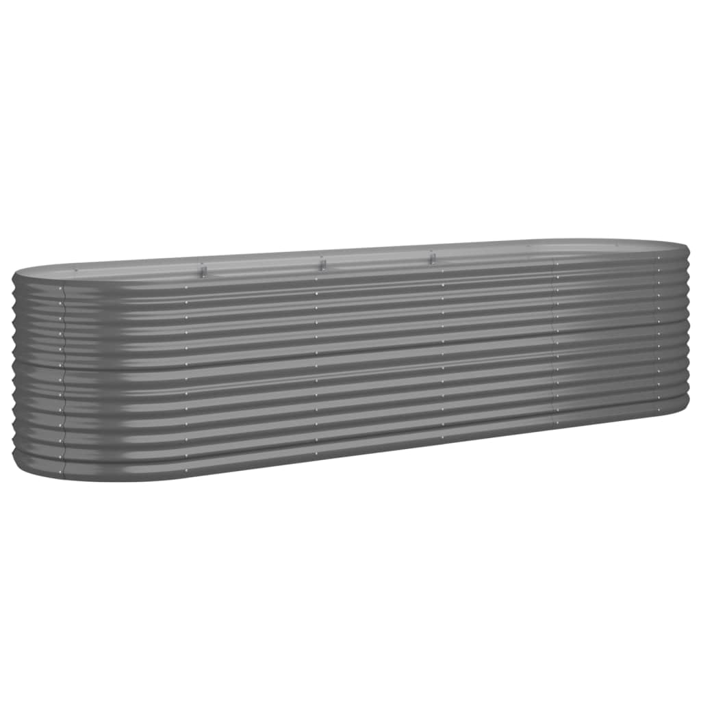 Garden Raised Bed Grey Powder-coated steel Large Durable