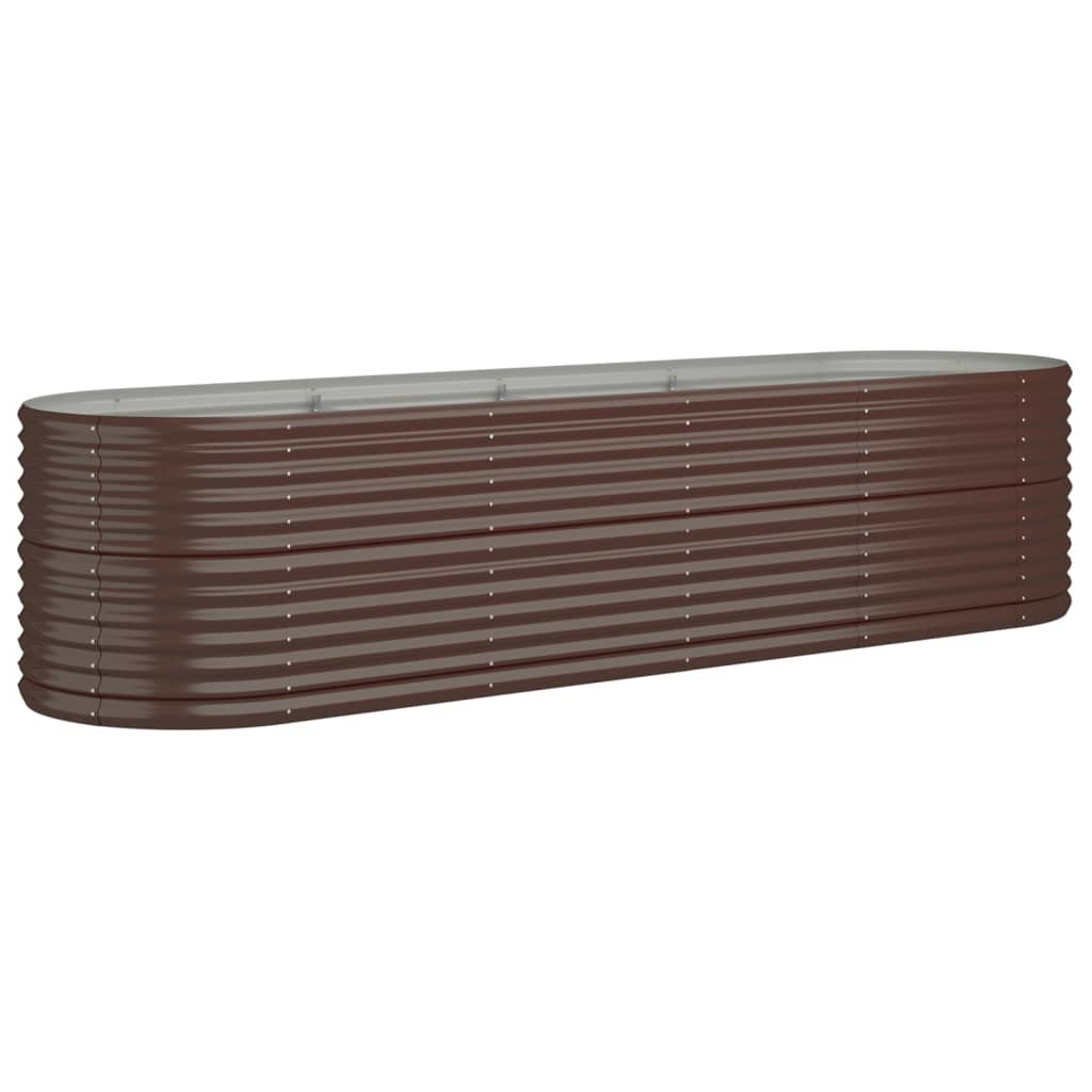 Garden Raised Bed Galvanised Steel 296x80x68 cm Brown