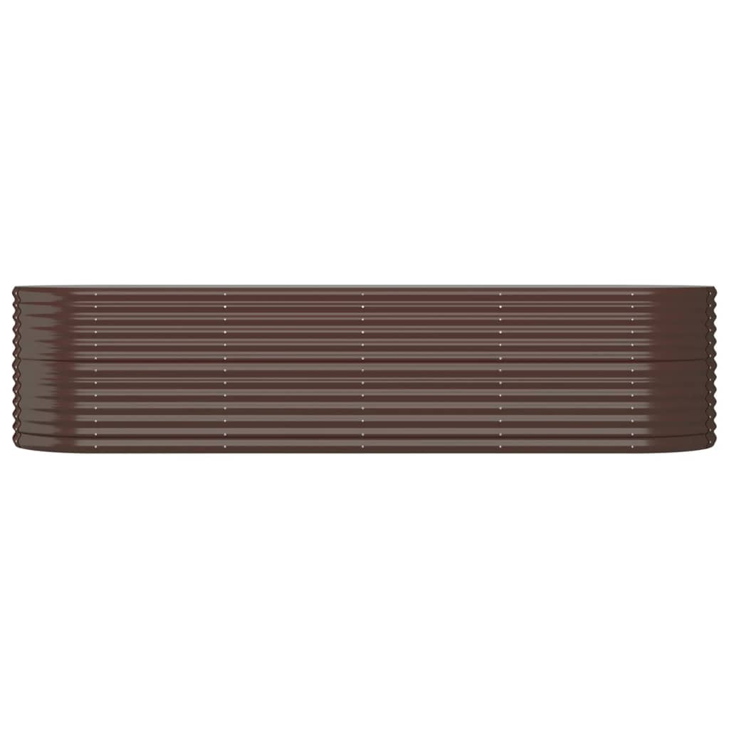 Garden Raised Bed Galvanised Steel 296x80x68 cm Brown