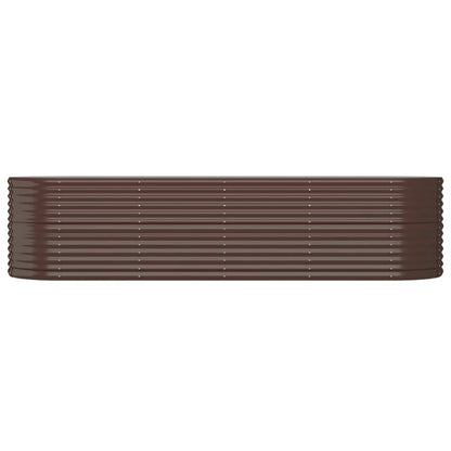 Garden Raised Bed Galvanised Steel 296x80x68 cm Brown