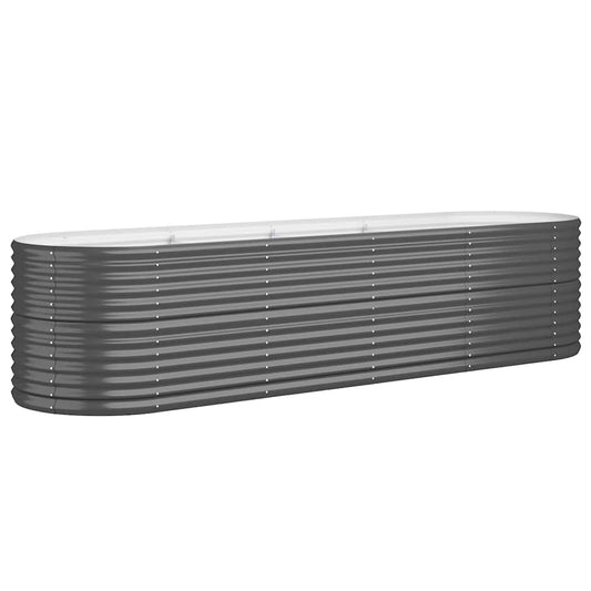 Garden Raised Bed Galvanised Steel 296x80x68 cm Anthracite