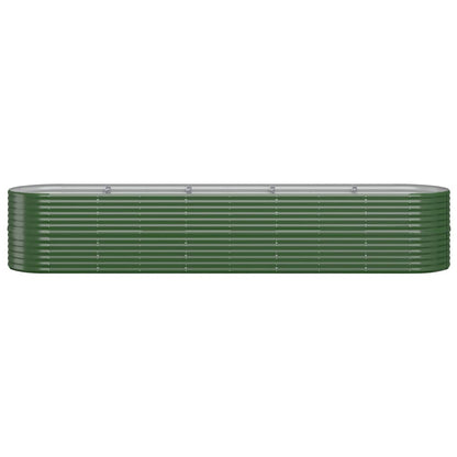 Garden Raised Bed Galvanised Steel 368x80x68 cm Green