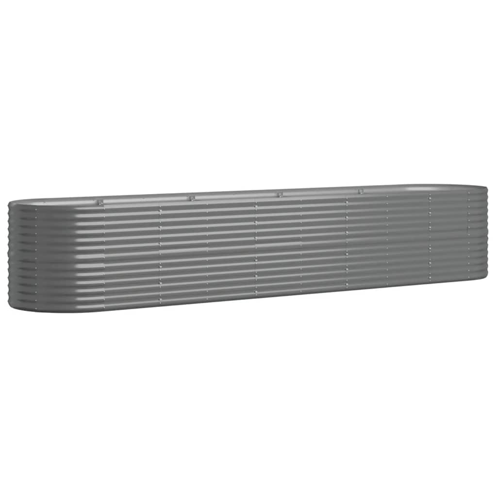 Garden Raised Bed Galvanized Steel 144.9"x31.5"x26.8" Gray