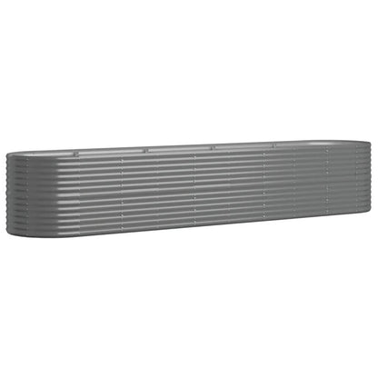 Garden Raised Bed Galvanized Steel 144.9"x31.5"x26.8" Gray