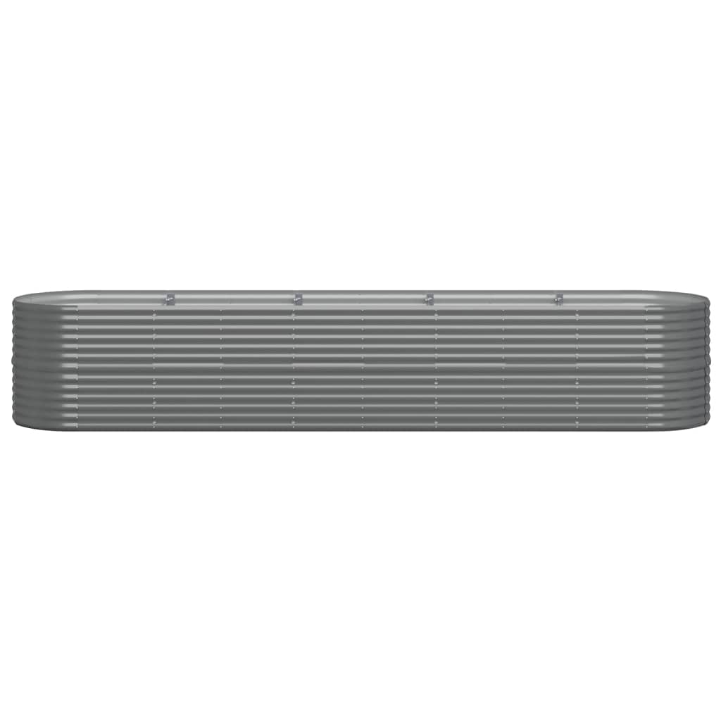 Garden Raised Bed Galvanized Steel 144.9"x31.5"x26.8" Gray