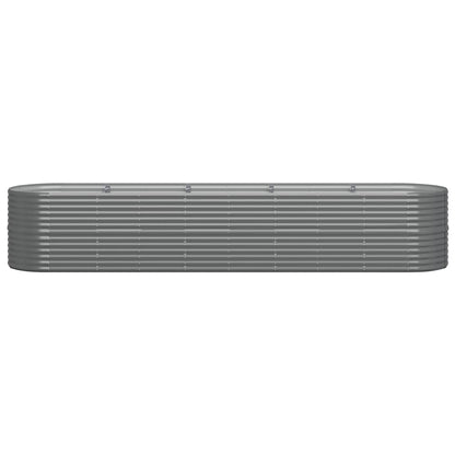 Garden Raised Bed Galvanized Steel 144.9"x31.5"x26.8" Gray
