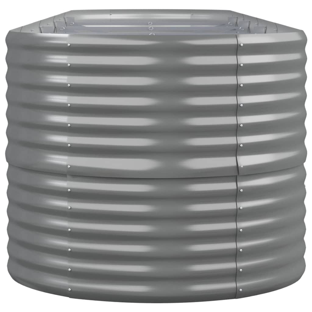 Garden Raised Bed Galvanized Steel 144.9"x31.5"x26.8" Gray