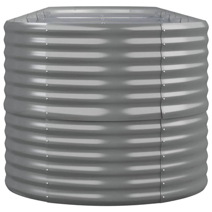 Garden Raised Bed Galvanized Steel 144.9"x31.5"x26.8" Gray
