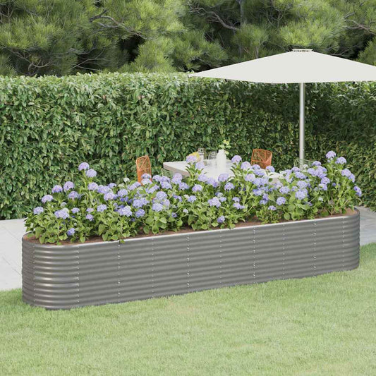 Garden Raised Bed | Grey | Powder-coated steel | Large |  Durable