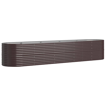 Garden Raised Bed Galvanised Steel 368x80x68 cm Brown