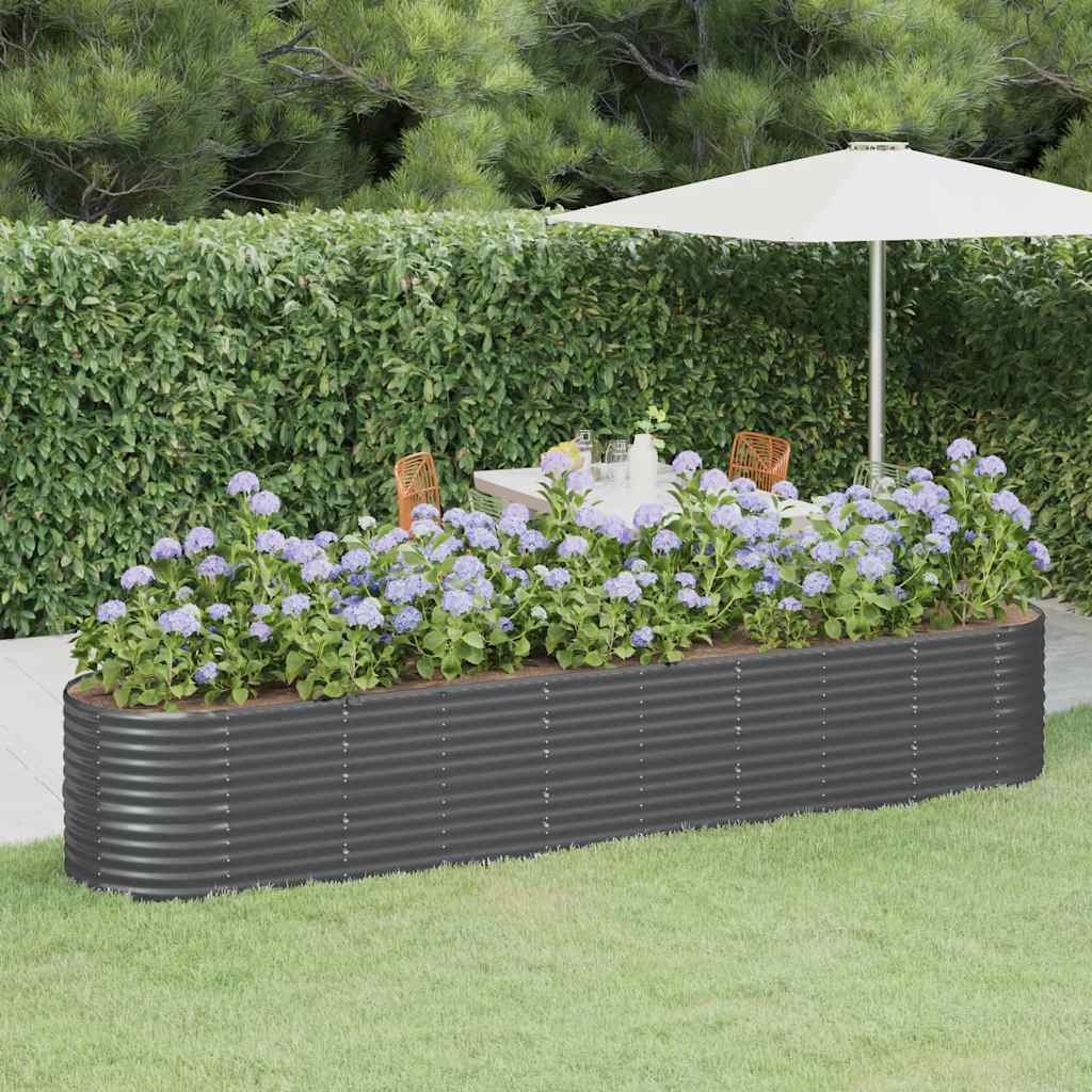 Garden Raised Bed Galvanized Steel 144.9"x31.5"x26.8" Anthracite