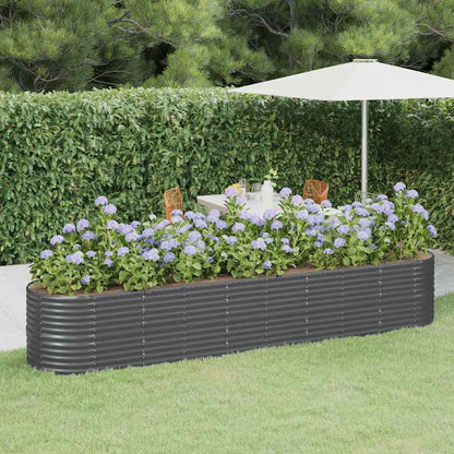 Garden Raised Bed Galvanized Steel 144.9"x31.5"x26.8" Anthracite
