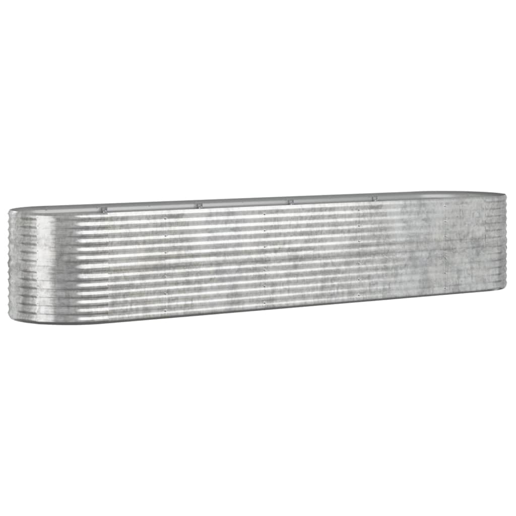 Garden Raised Bed Galvanized Steel 144.9"x31.5"x26.8" Silver
