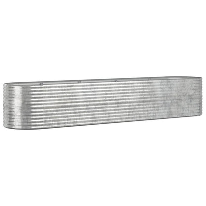 Garden Raised Bed Galvanized Steel 144.9"x31.5"x26.8" Silver