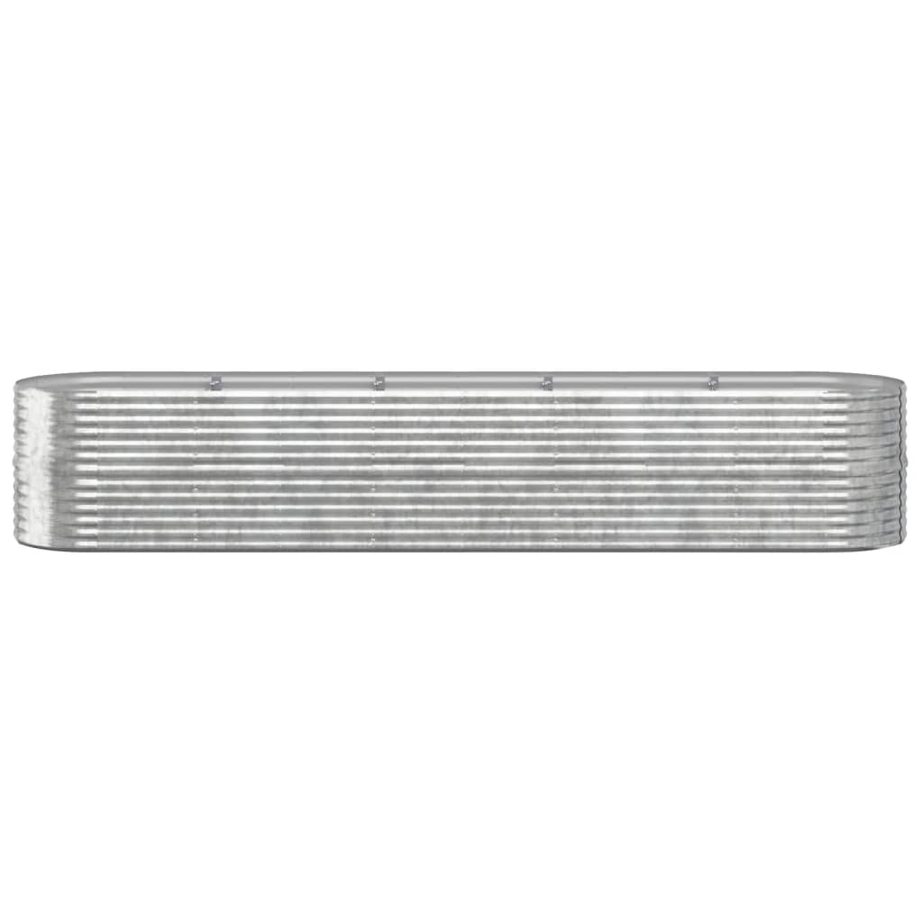 Garden Raised Bed Galvanized Steel 144.9"x31.5"x26.8" Silver
