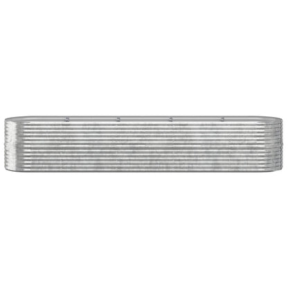 Garden Raised Bed Galvanized Steel 144.9"x31.5"x26.8" Silver