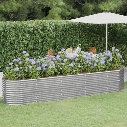 Garden Raised Bed Galvanized Steel 144.9"x31.5"x26.8" Silver