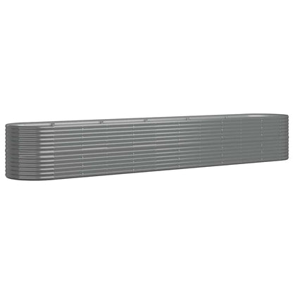Garden Raised Bed Galvanised Steel 440x80x68 cm Grey