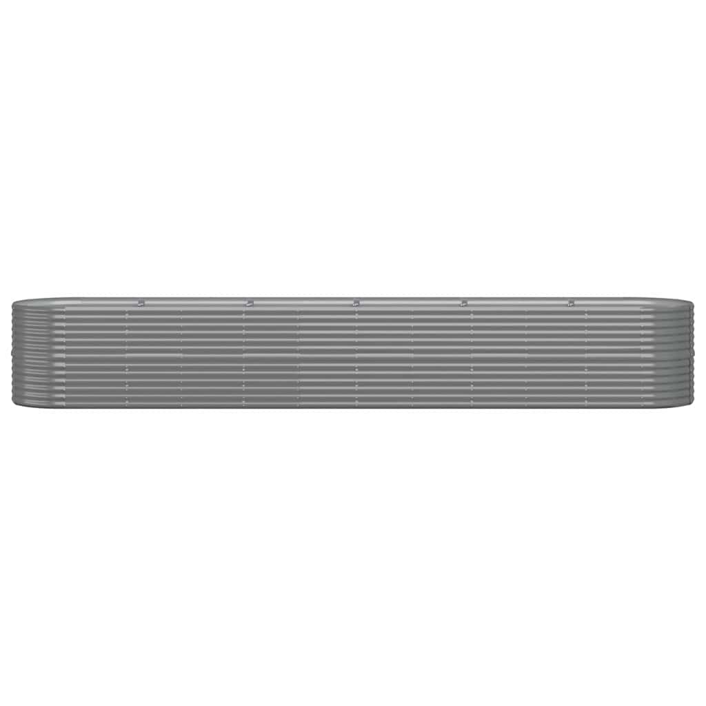 Garden Raised Bed Galvanised Steel 440x80x68 cm Grey