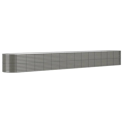 Garden Raised Bed Powder-coated Steel 620x80x68 cm Grey