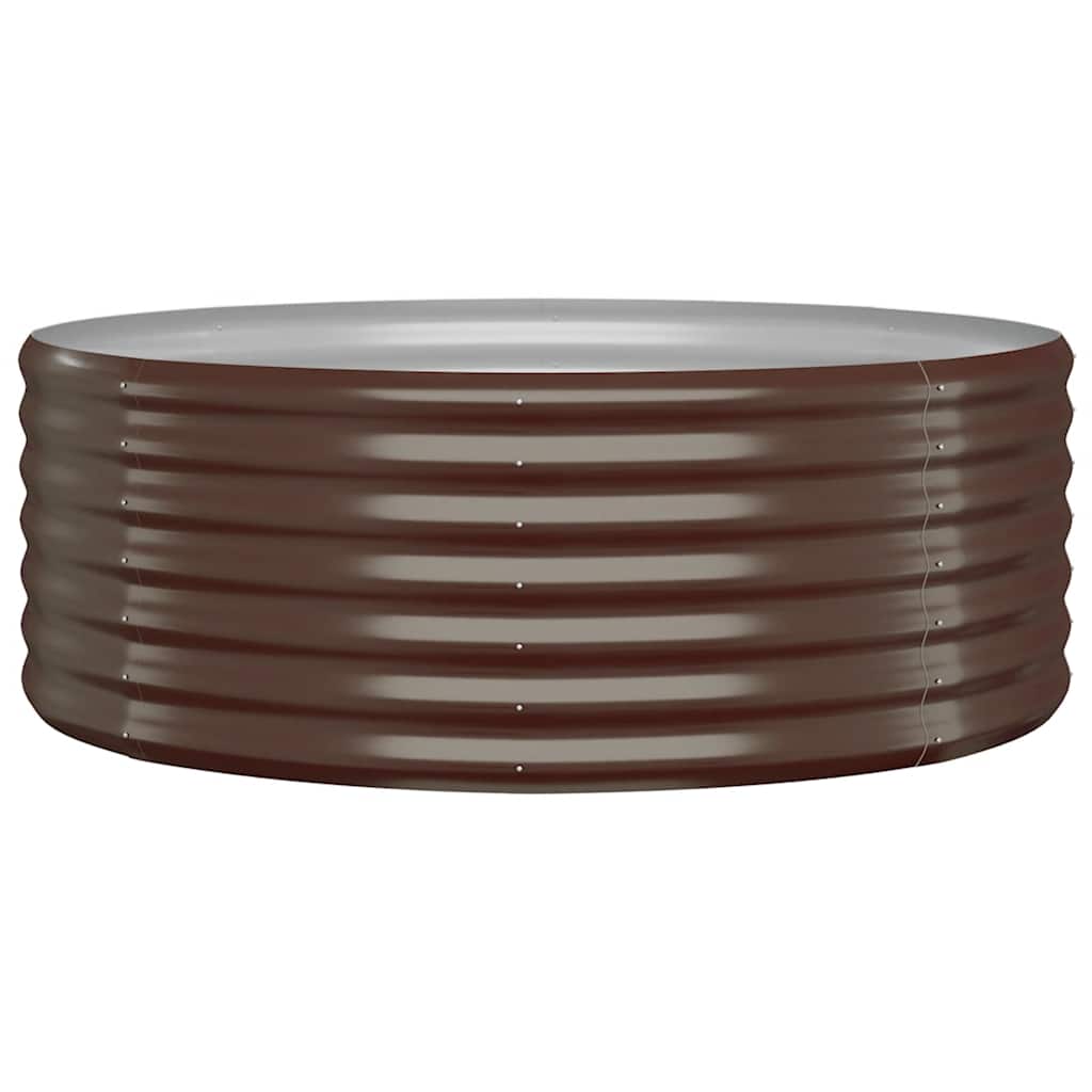 Garden Raised Bed Galvanised Steel 100x100x36 cm Brown