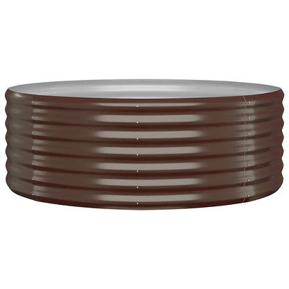 Garden Raised Bed Galvanised Steel 100x100x36 cm Brown