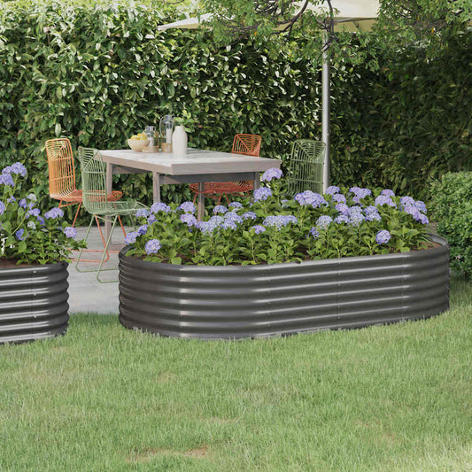Garden Raised Bed | Grey | Powder-Coated Steel | Medium | Durable
