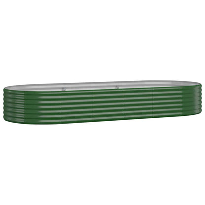 Garden Raised Bed Galvanised Steel 249x100x36 cm Green