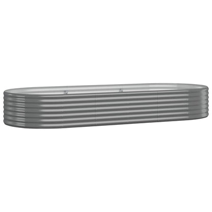 Garden Raised Bed Galvanised Steel 249x100x36 cm Grey