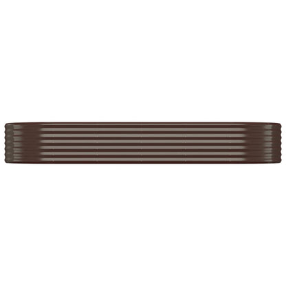 Garden Raised Bed Galvanised Steel 249x100x36 cm Brown